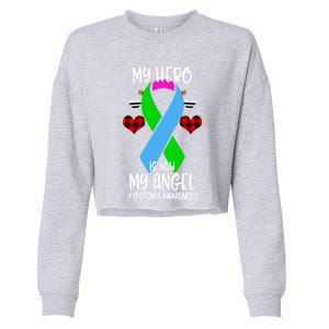 Hypotonia Awareness Remembrance Hero Is Now My Angel Gift Cropped Pullover Crew