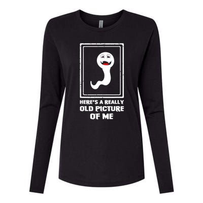 Here's A Really Old Picture Of Me Funny Sperm Womens Cotton Relaxed Long Sleeve T-Shirt