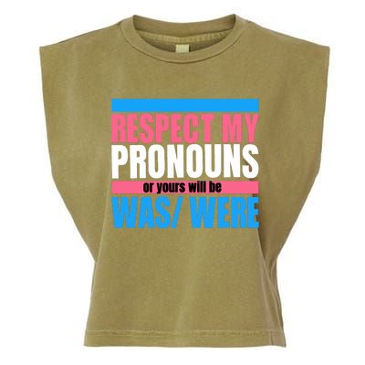 Hazel Appleyard Respect My Pronouns Or Yours Will Be Was Were Garment-Dyed Women's Muscle Tee