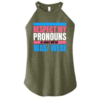 Hazel Appleyard Respect My Pronouns Or Yours Will Be Was Were Women’s Perfect Tri Rocker Tank