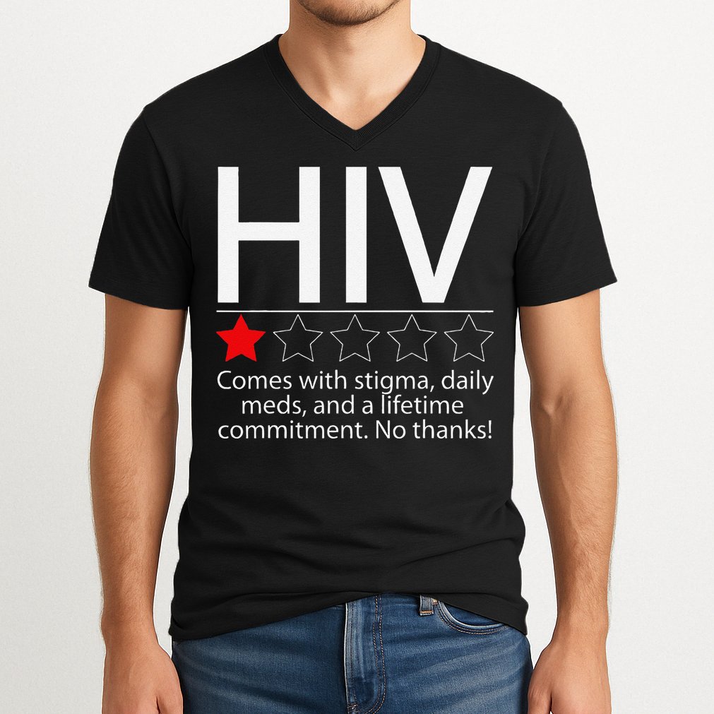 Hiv Awareness Red Ribbon World Aids Day Fighters V-Neck T-Shirt