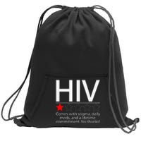 Hiv Awareness Red Ribbon World Aids Day Fighters Sweatshirt Cinch Pack Bag