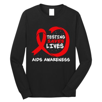 Hiv Awareness Red Ribbon World Aids Day Fighters Long Sleeve Shirt