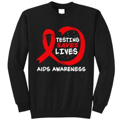 Hiv Awareness Red Ribbon World Aids Day Fighters Sweatshirt