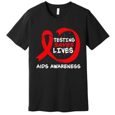 Hiv Awareness Red Ribbon World Aids Day Fighters Premium T-Shirt