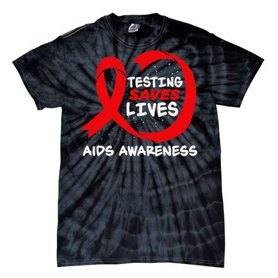 Hiv Awareness Red Ribbon World Aids Day Fighters Tie-Dye T-Shirt