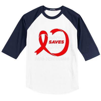 Hiv Awareness Red Ribbon World Aids Day Fighters Baseball Sleeve Shirt