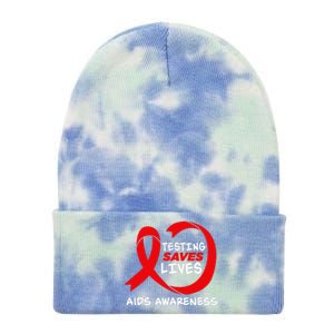 Hiv Awareness Red Ribbon World Aids Day Fighters Tie Dye 12in Knit Beanie