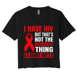 Hiv Awareness Red Ribbon World Aids Day Fighters Women's Crop Top Tee