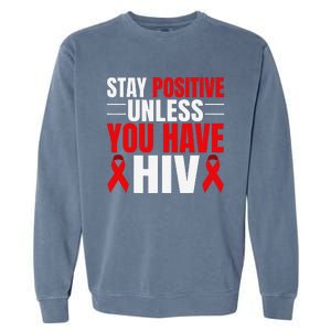 Hiv Awareness Red Ribbon World Aids Day Fighters Garment-Dyed Sweatshirt