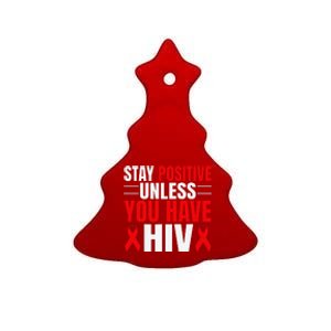 Hiv Awareness Red Ribbon World Aids Day Fighters Ceramic Tree Ornament