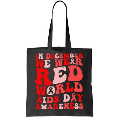 Hiv Awareness Red Ribbon World Aids Day Fighters Tote Bag