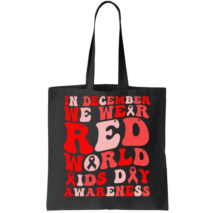 Hiv Awareness Red Ribbon World Aids Day Fighters Tote Bag