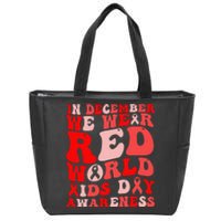 Hiv Awareness Red Ribbon World Aids Day Fighters Zip Tote Bag