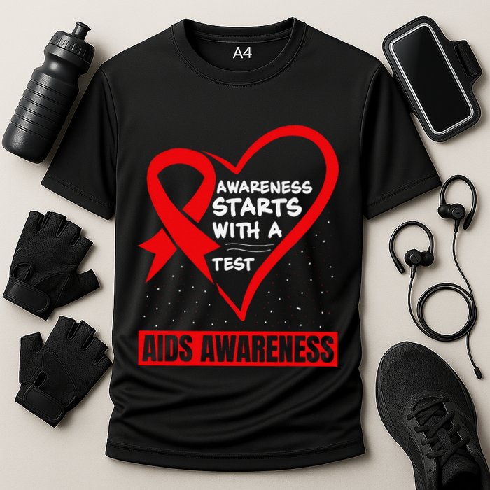 Hiv Awareness Red Ribbon World Aids Day Fighters Cooling Performance Crew T-Shirt