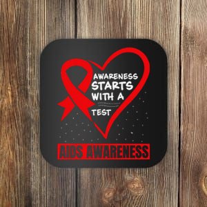 Hiv Awareness Red Ribbon World Aids Day Fighters Coaster