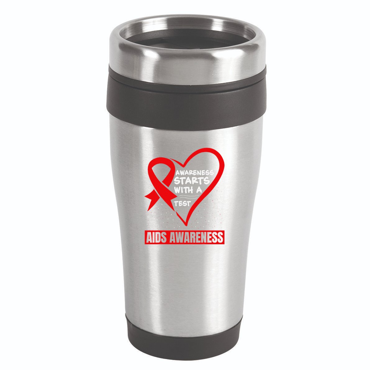 Hiv Awareness Red Ribbon World Aids Day Fighters 16oz Travel Tumbler