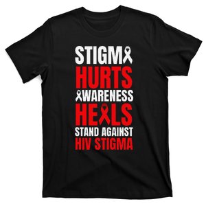 Hiv Awareness Red Ribbon World Aids Day Fighters T-Shirt