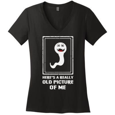 Here's A Really Old Picture Of Me Funny Sperm Women's V-Neck T-Shirt