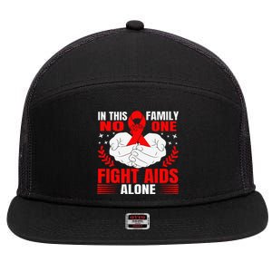 Hiv Awareness Red Ribbon World Aids Day Fighters 7 Panel Mesh Trucker Snapback Hat