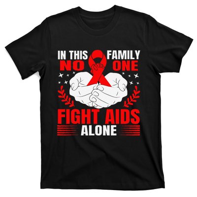 Hiv Awareness Red Ribbon World Aids Day Fighters T-Shirt