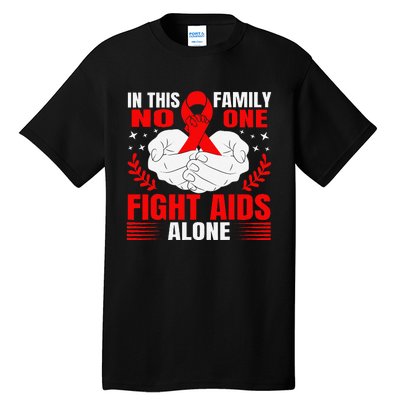 Hiv Awareness Red Ribbon World Aids Day Fighters Tall T-Shirt