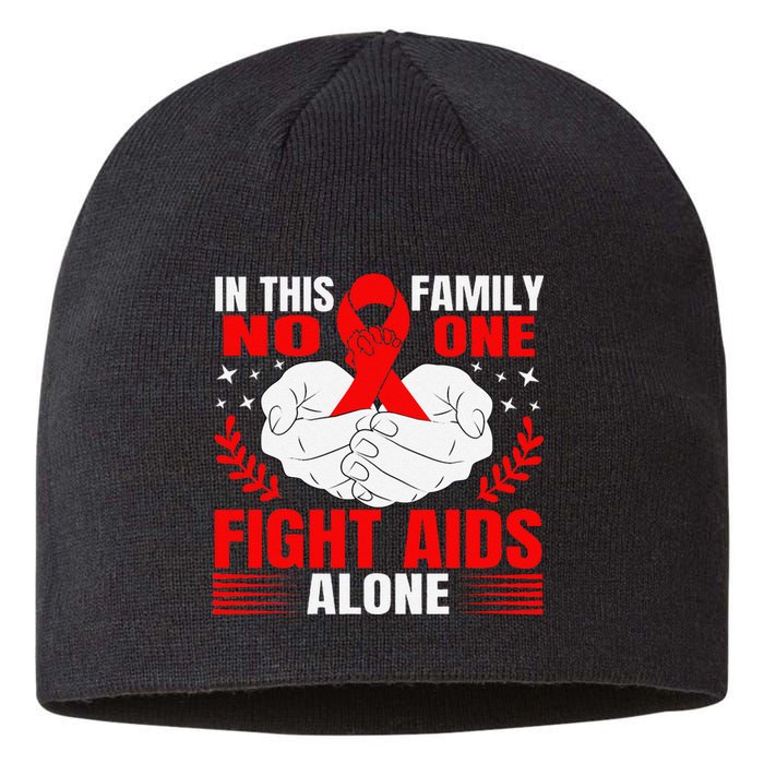 Hiv Awareness Red Ribbon World Aids Day Fighters Sustainable Beanie