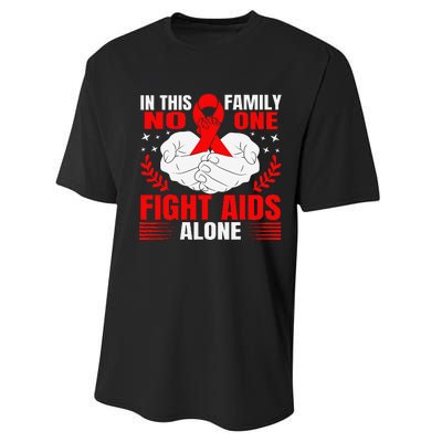 Hiv Awareness Red Ribbon World Aids Day Fighters Performance Sprint T-Shirt