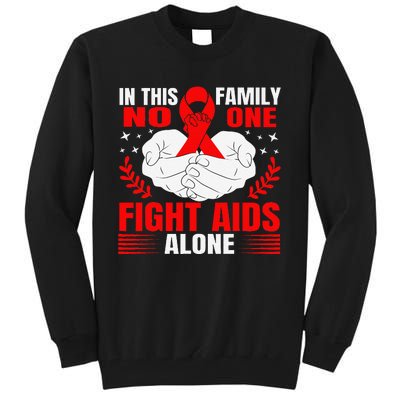 Hiv Awareness Red Ribbon World Aids Day Fighters Tall Sweatshirt