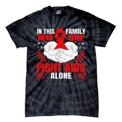 Hiv Awareness Red Ribbon World Aids Day Fighters Tie-Dye T-Shirt