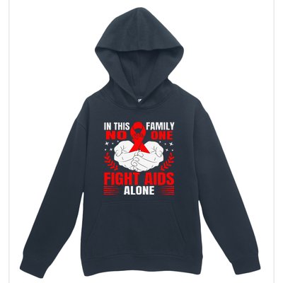 Hiv Awareness Red Ribbon World Aids Day Fighters Urban Pullover Hoodie