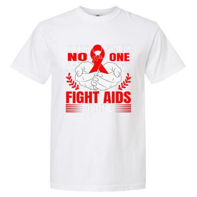 Hiv Awareness Red Ribbon World Aids Day Fighters Garment-Dyed Heavyweight T-Shirt