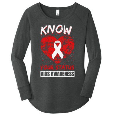 Hiv Awareness Red Ribbon World Aids Day Fighters Women's Perfect Tri Tunic Long Sleeve Shirt