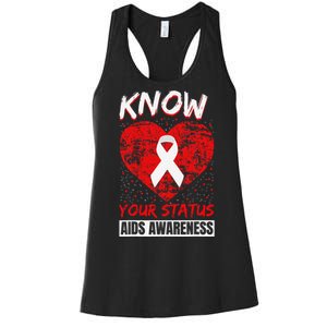 Hiv Awareness Red Ribbon World Aids Day Fighters Women's Racerback Tank