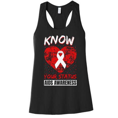 Hiv Awareness Red Ribbon World Aids Day Fighters Women's Racerback Tank