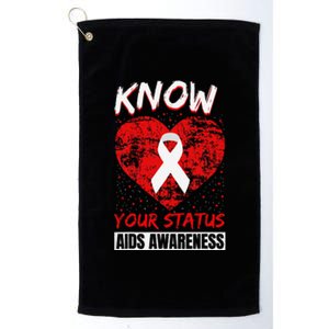 Hiv Awareness Red Ribbon World Aids Day Fighters Platinum Collection Golf Towel