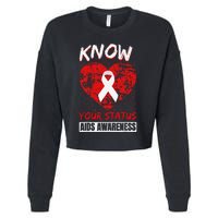 Hiv Awareness Red Ribbon World Aids Day Fighters Cropped Pullover Crew