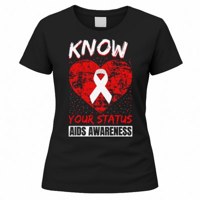 Hiv Awareness Red Ribbon World Aids Day Fighters Women's T-Shirt