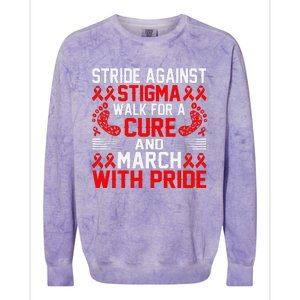 Hiv Awareness Red Ribbon World Aids Day Fighters Colorblast Crewneck Sweatshirt