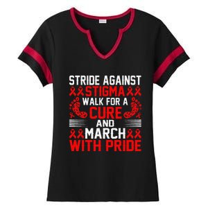 Hiv Awareness Red Ribbon World Aids Day Fighters Ladies Halftime Notch Neck Tee