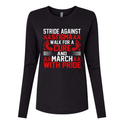 Hiv Awareness Red Ribbon World Aids Day Fighters Womens Cotton Relaxed Long Sleeve T-Shirt