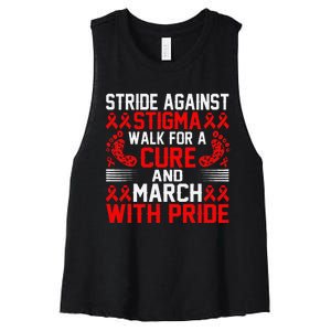 Hiv Awareness Red Ribbon World Aids Day Fighters Women's Racerback Cropped Tank