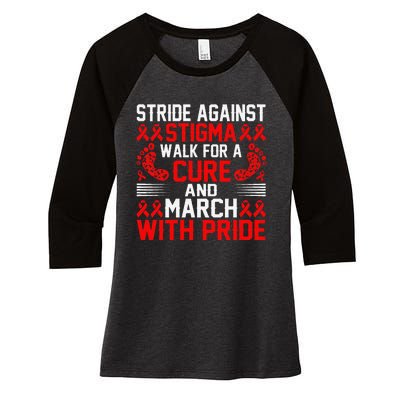 Hiv Awareness Red Ribbon World Aids Day Fighters Women's Tri-Blend 3/4-Sleeve Raglan Shirt