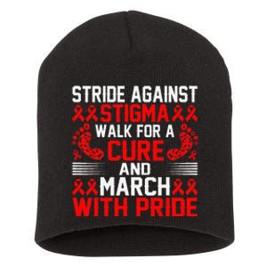 Hiv Awareness Red Ribbon World Aids Day Fighters Short Acrylic Beanie