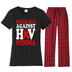 Hiv Awareness Red Ribbon World Aids Day Fighters Women's Flannel Pajama Set