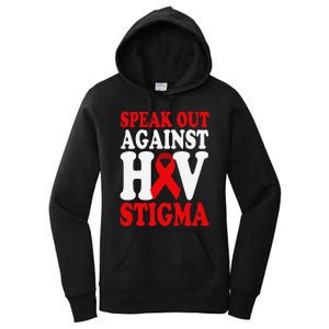 Hiv Awareness Red Ribbon World Aids Day Fighters Women's Pullover Hoodie