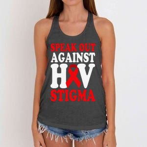 Hiv Awareness Red Ribbon World Aids Day Fighters Women's Knotted Racerback Tank