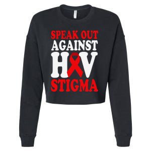 Hiv Awareness Red Ribbon World Aids Day Fighters Cropped Pullover Crew