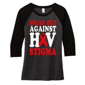 Hiv Awareness Red Ribbon World Aids Day Fighters Women's Tri-Blend 3/4-Sleeve Raglan Shirt