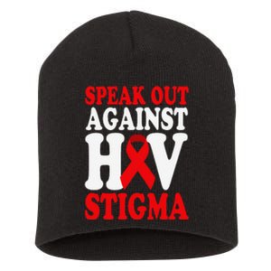 Hiv Awareness Red Ribbon World Aids Day Fighters Short Acrylic Beanie